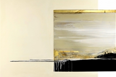 4 -Squadrando II - 2009 - T . mista su ottone e tela -94x100 cm